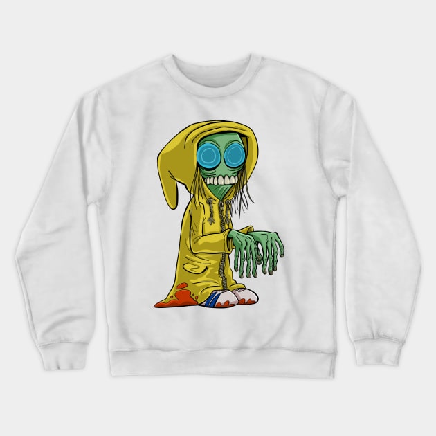 evil demon in a yellow raincoat Crewneck Sweatshirt by duxpavlic